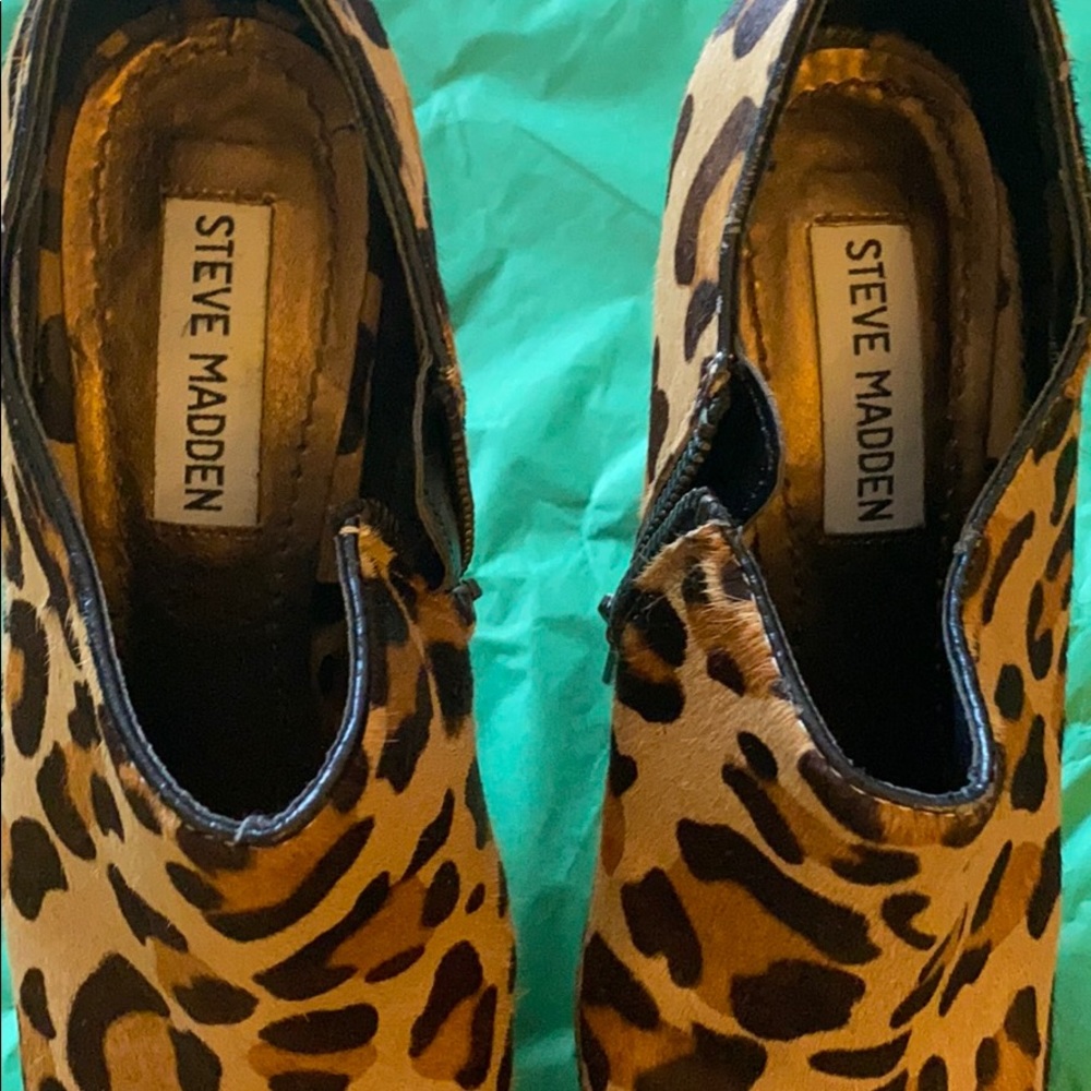 Steve Madden Leopard Print Booties (Size 6) - image 2